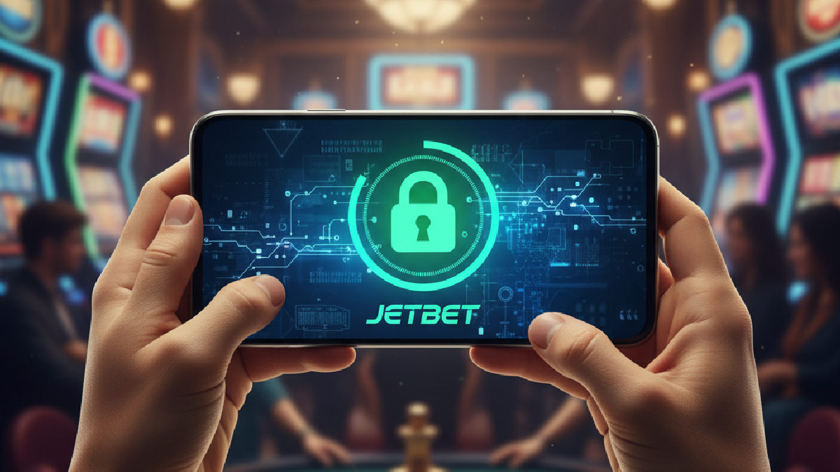 Jetbet’e mobil uygulama üzerinden güvenle giriş yapan bir kullanıcının akıllı telefon görüntüsü.